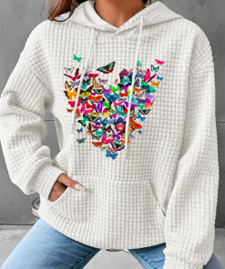 Simple Butterfly Hoodie Loose Hoodie